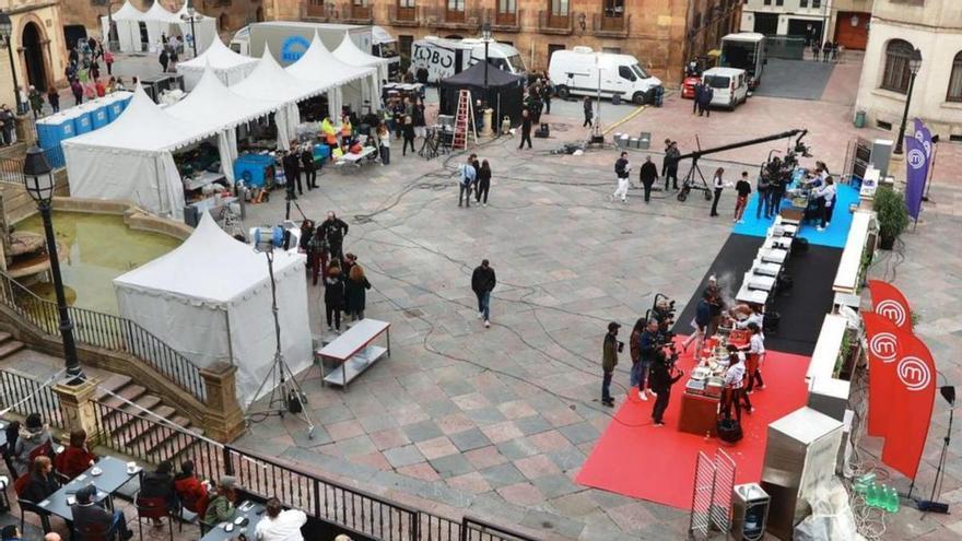 Grabación del programa &quot;Masterchef&quot;, en febrero de este año, en la plaza de la Catedral.