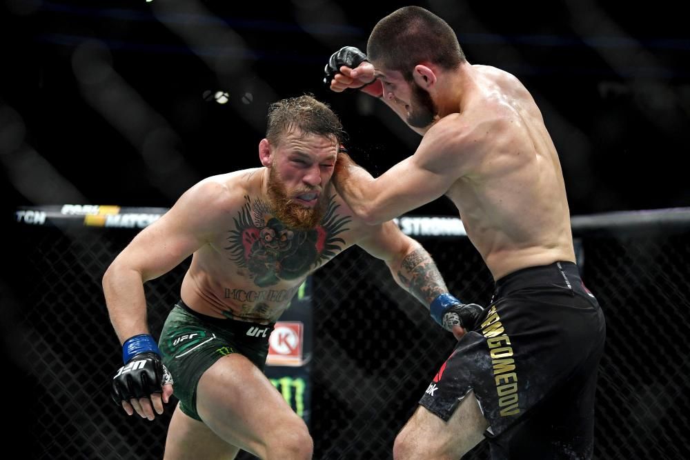 Batalla campal tras la victoria de Khabib Nurmagom