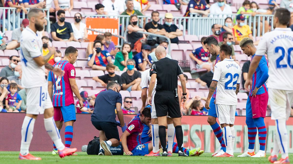 Sergi Roberto no pudo terminar el partido ante el Getafe