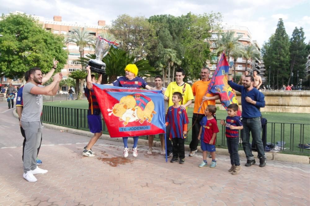 Celebración del título de Liga del Barcelona en Murcia