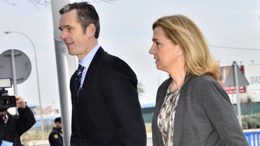 La Infanta Cristina y Urdangarin a su llegada al juicio este jueves.