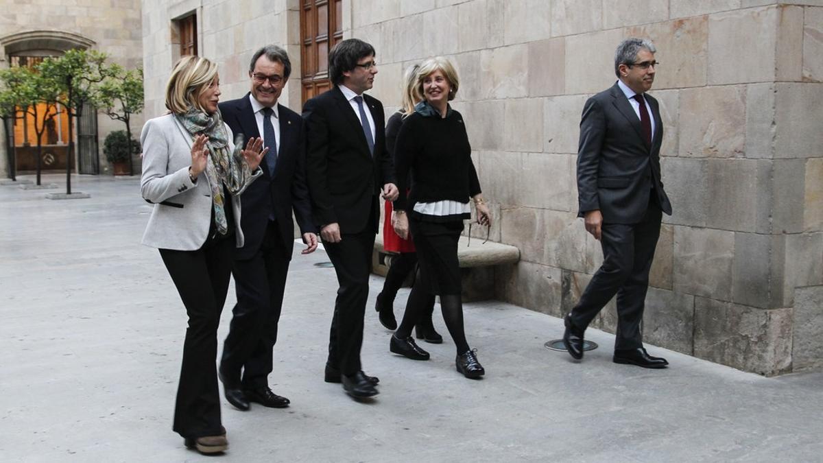 Carles Puigdemont, Artur Mas, Joana Ortega, Irene Rigau y Francesc Homs
