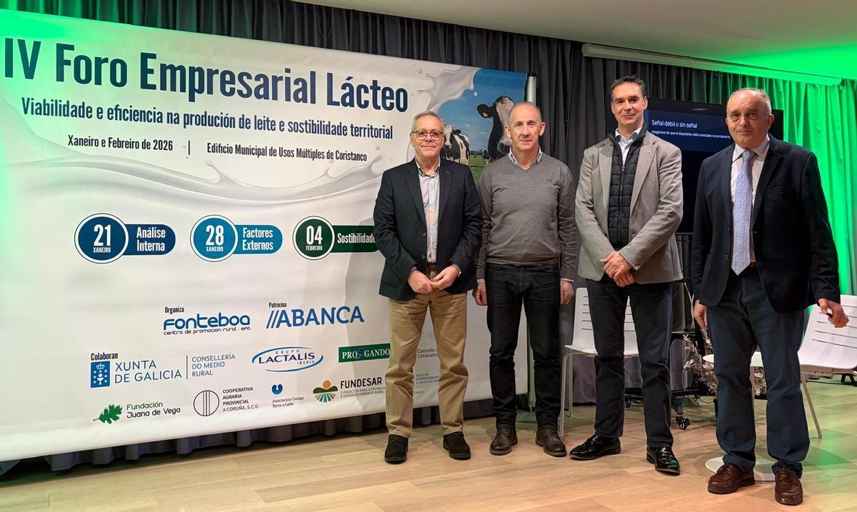 Balseiros, esquerda, García, Combarro e Luis García na EFA Fonteboa.