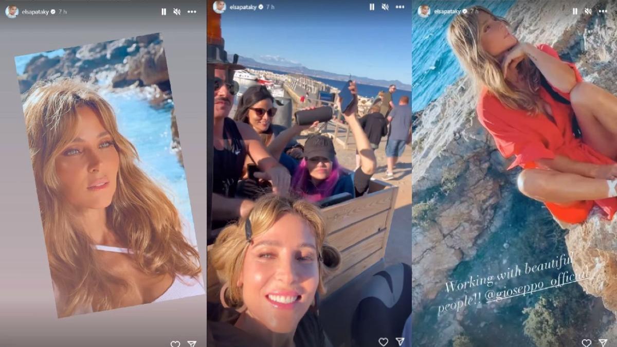 Tres imágenes de las stories de Elsa Pataky en Tabarca