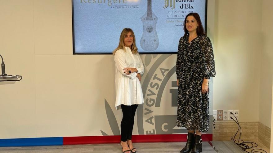 La concejala de Cultura Marga Anton presenta la programacion del Festival Medieval junto a la programadora del mismo