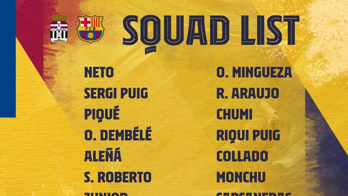 El Barcelona ha dado la lista de convocados