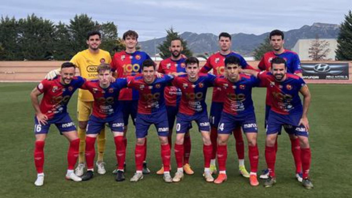 L’onze inicial ahir de l’Olot. | UE OLOT