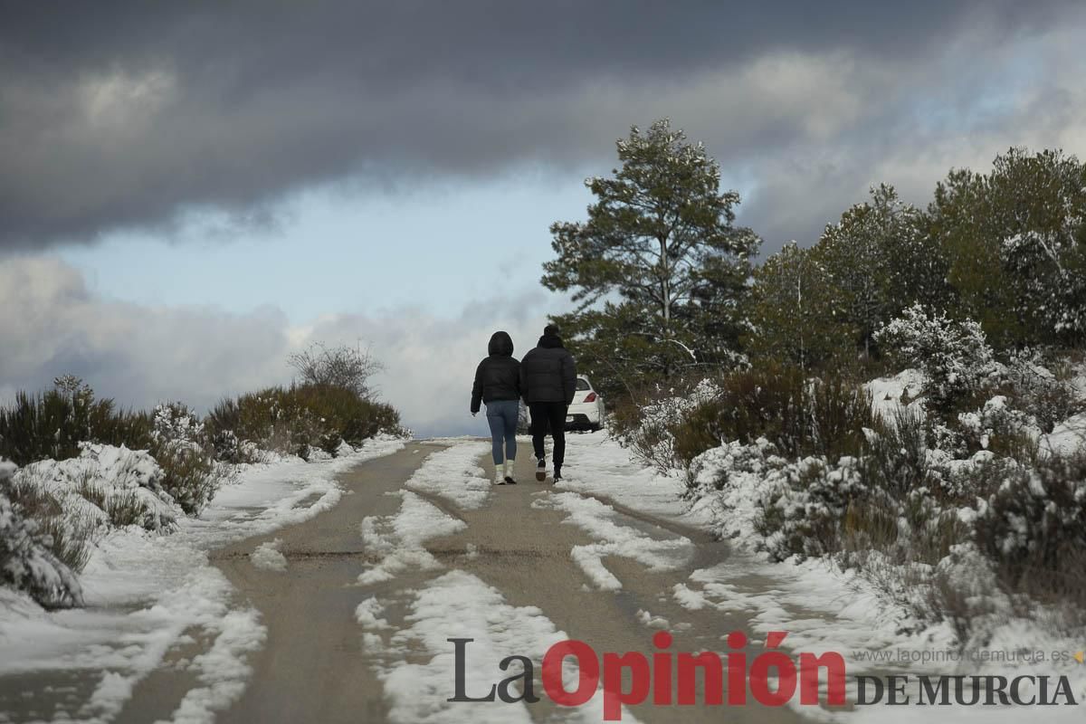 La borrasca Herminia tiñe de blanco la cima de la Región de Murcia