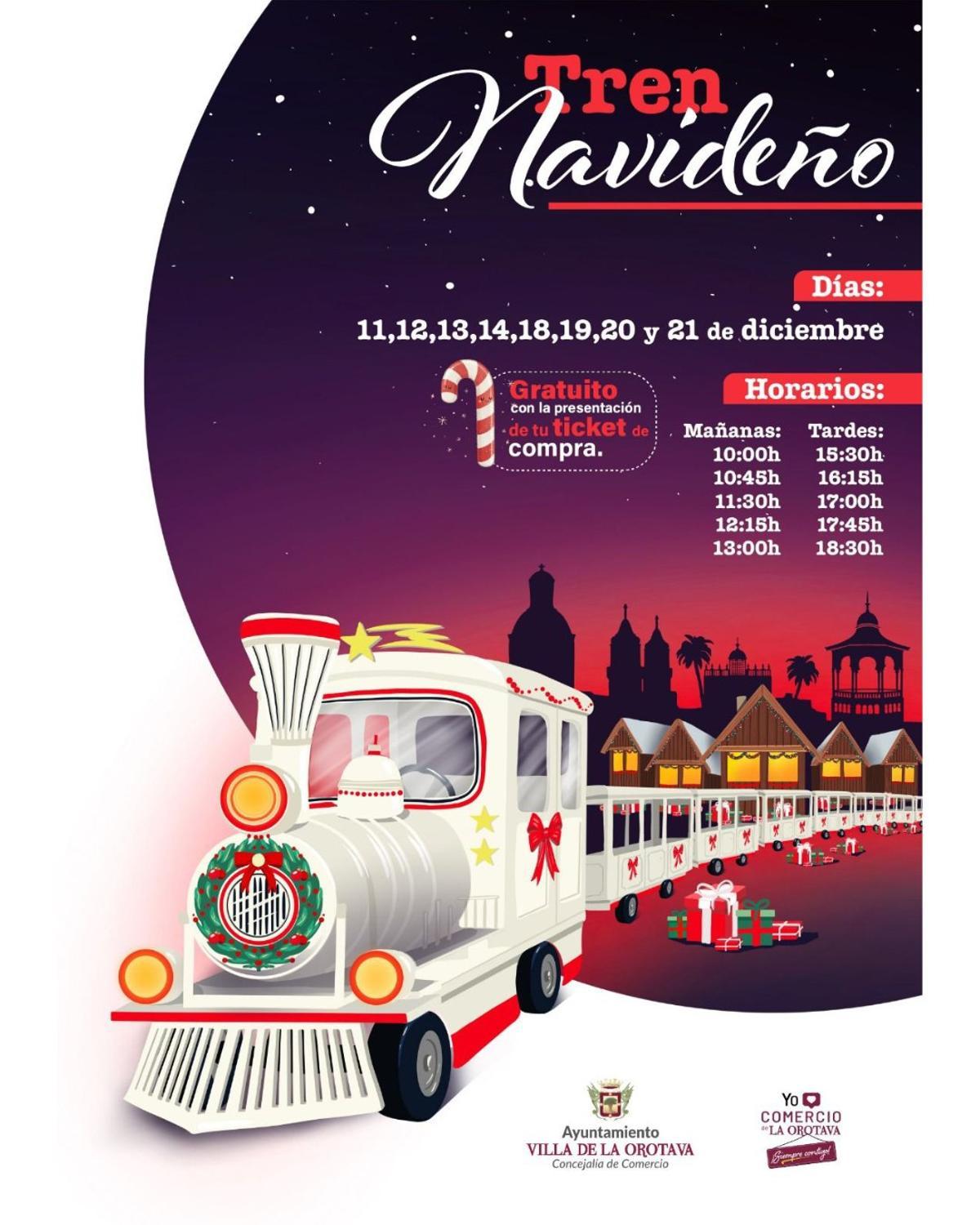 Horarios del tren navideño.