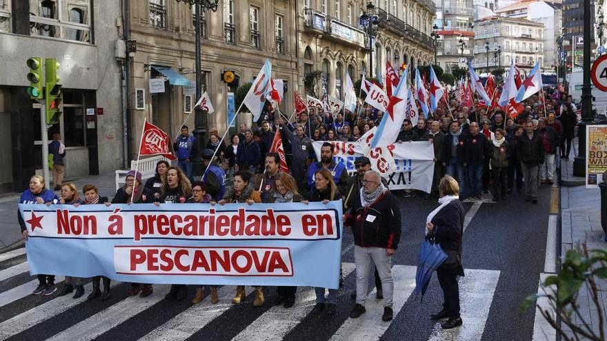 Manifestación en Vigo de la plantilla de Pescanova