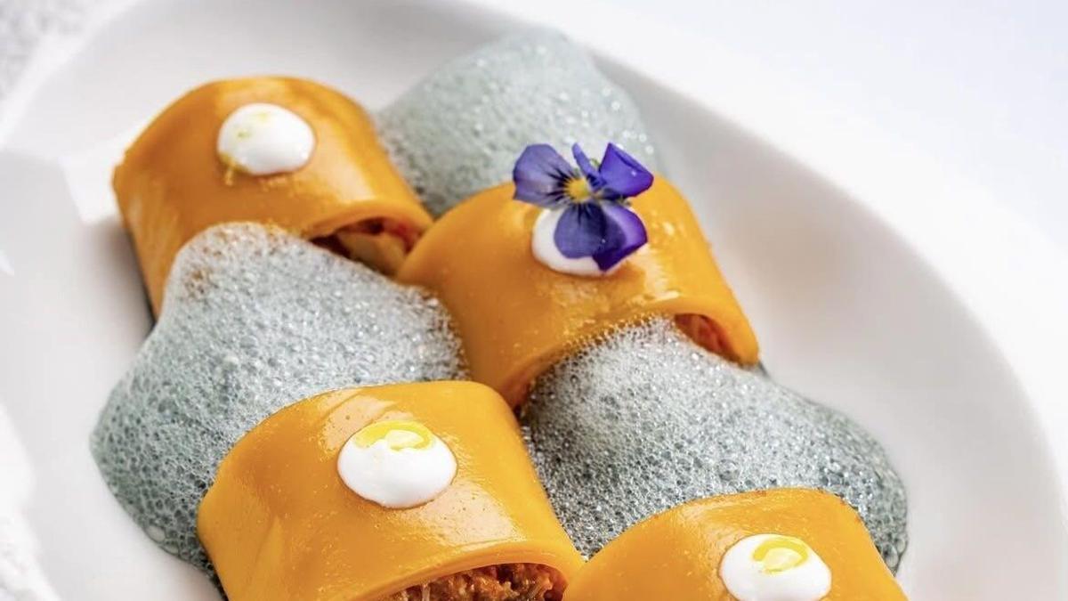 Un dels plats el menú degustació de la Llotja de Roses