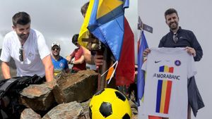 Gerard Piqué en la cima del Comapedrosa (Andorra)
