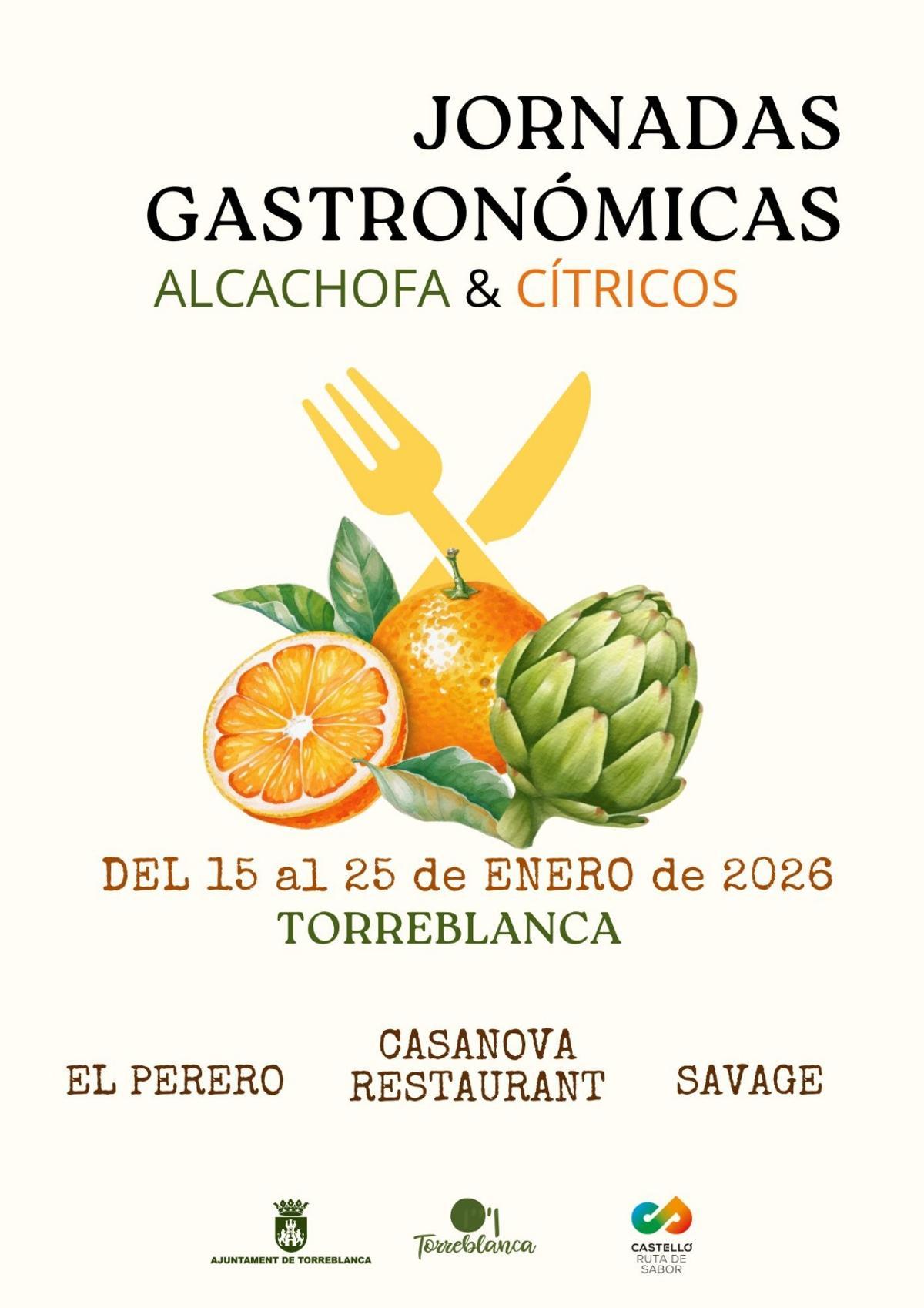 Foto del cartel de las jornadas gastronómicas de Torreblanca.