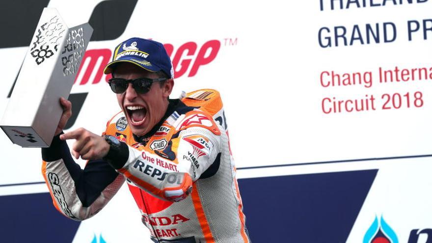 Márquez, en el podio.