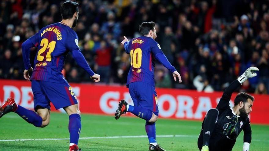 Messi dirige el pase a cuartos del Barcelona (5-0)