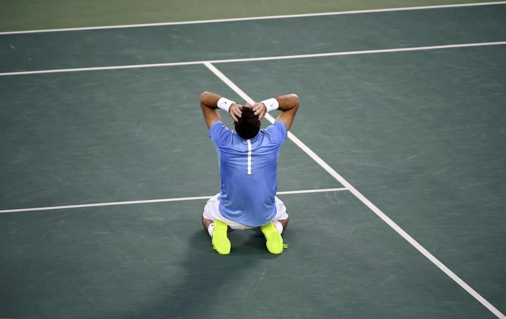Del Potro vence a Rafa Nadal en las semifinales de tenis.