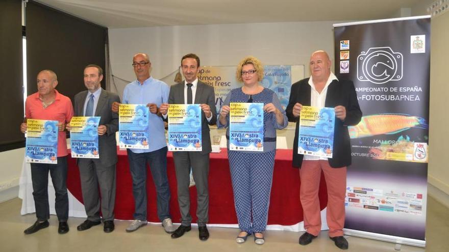 Pastor, Ferrer, Mercant, Fernández, Corraliza y Mas presentaron la feria gastronómica y el campeonato.