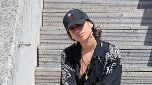 La actriz Carolina Yuste, ayer, en Vigo.