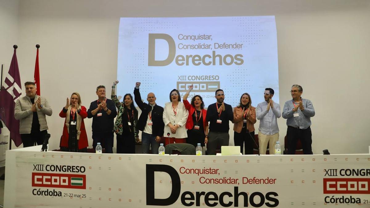 Marina Borrego, junto a su equipo, tras la proclamación de su candidatura.