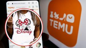Lío con una camiseta de Disney falsa vendida por Temu.