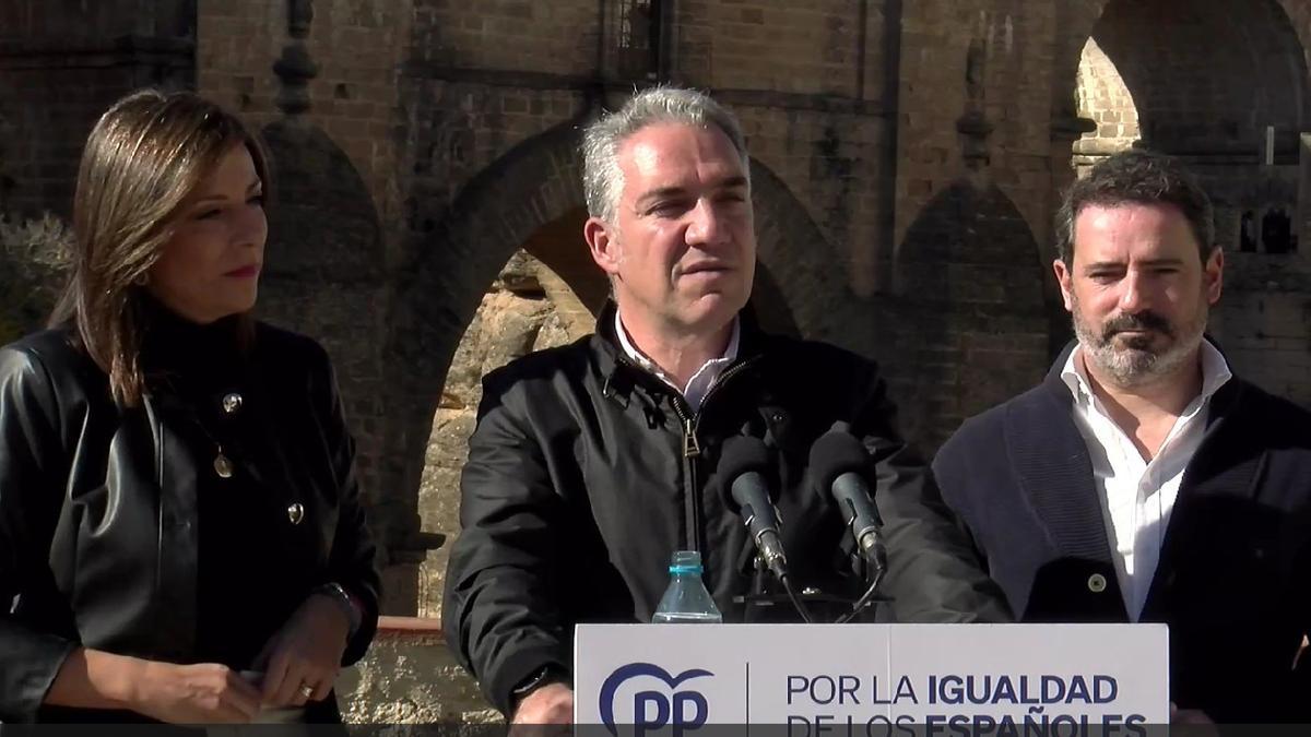 El vicesecretario de Coordinación Autonómica y Local y Análisis Electoral del PP, Elías Bendodo, en Ronda (Málaga).