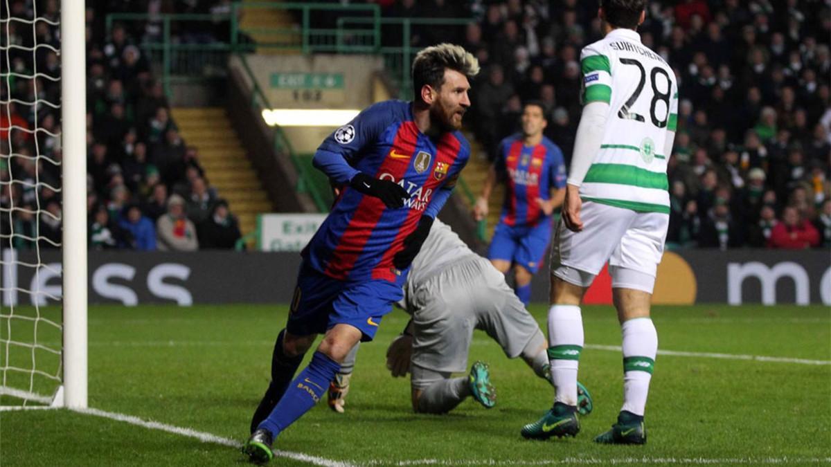 Messi marcó un gol al Celtic