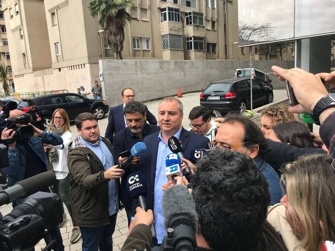 Miguel Ángel Ramírez en la salida de los Juzgados tras la toma de declaración