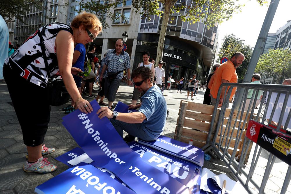 Manifestació contra el terrorisme i en suport a les víctimes dels atemptats de Barcelona