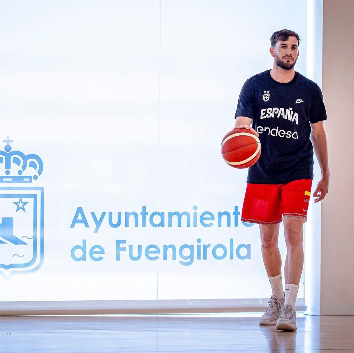 Sergi García, en un entrenamiento en Málaga con la selección española