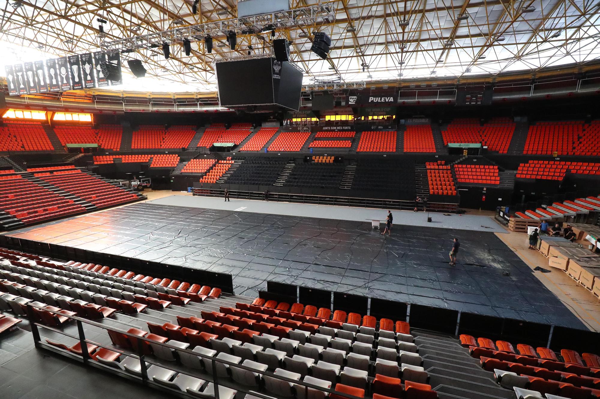 Empieza la instalación de la pista de la Copa Davis