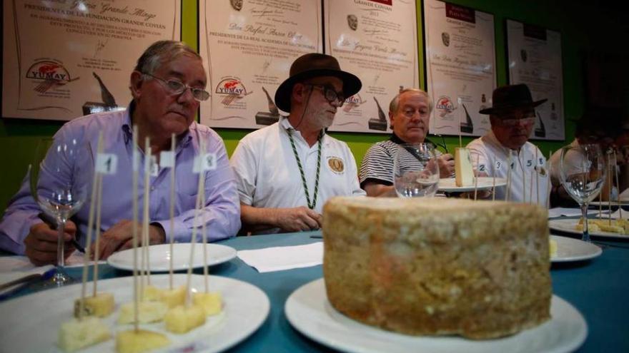 Participantes, ayer, en la cata de queso gamonéu en el Yumay.