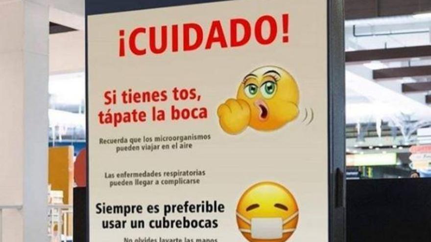 El cartel de Salud que recorre las redes por su escandaloso emoticono