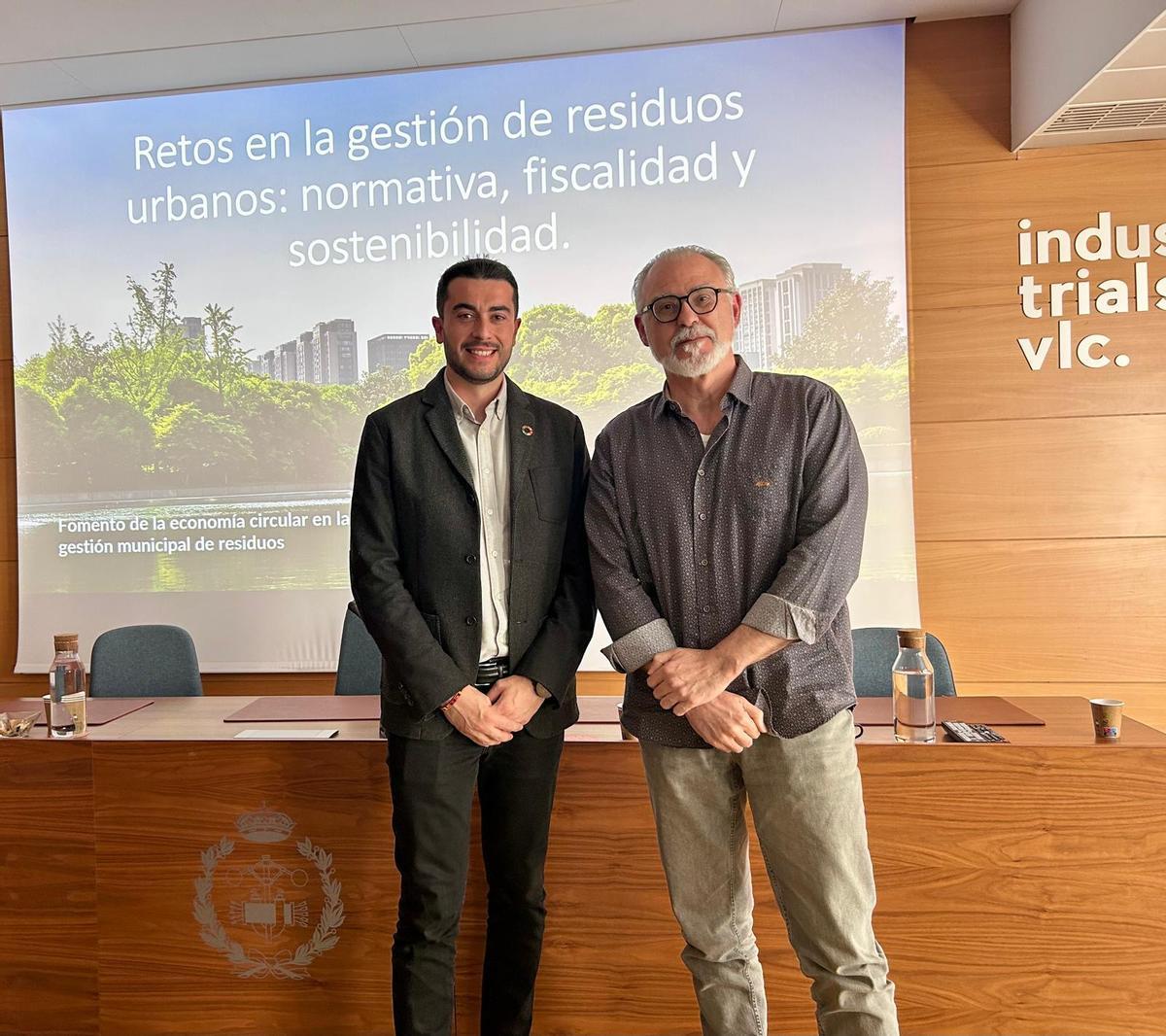 El regidor Ferran Lloret i l'alcalde, Sergi Ferrús