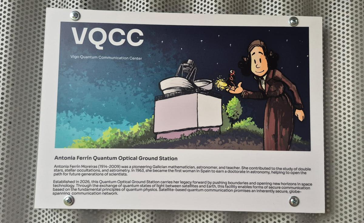 La estación terrena rinde homenaje a la científica gallega Antonia Ferrín, la primera mujer en España que se doctoró en Astronomía.
