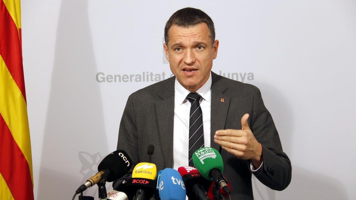 El conseller d'Agricultura, Òscar Ordeig, durant una intervenció als serveis territorials d'Agricultura de Lleida