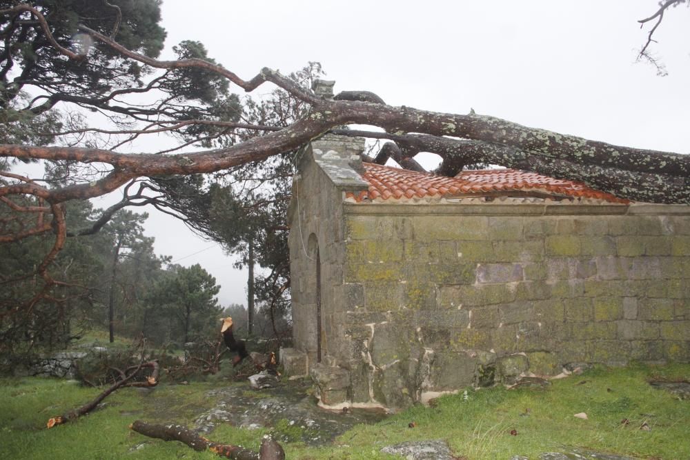 Efectos del temporal en O Morrazo