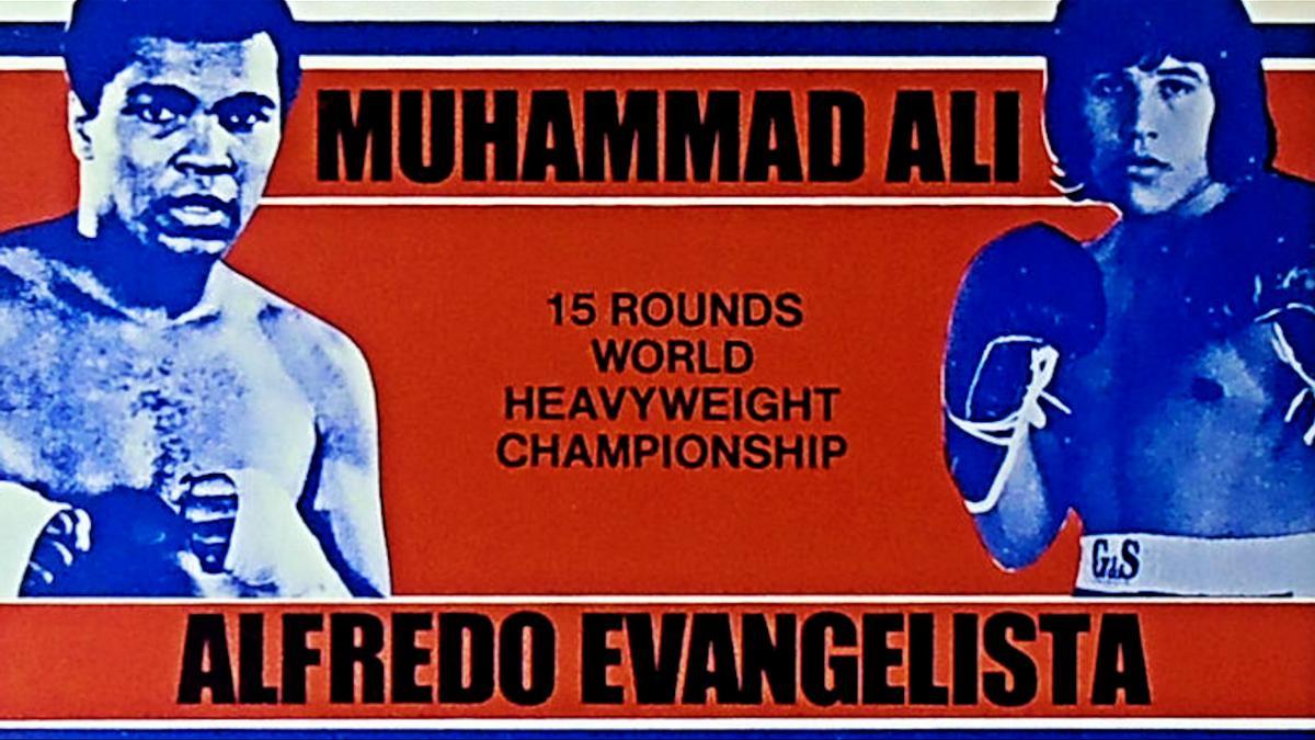 Cartel de la velada de 1977 Muhammad Ali contra Alfredo Evangelista
