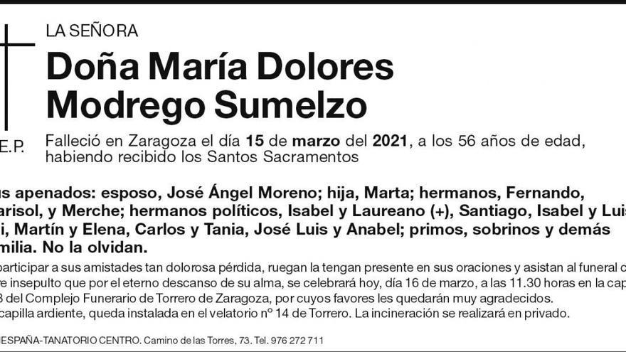 María Dolores Modrego Sumelzo