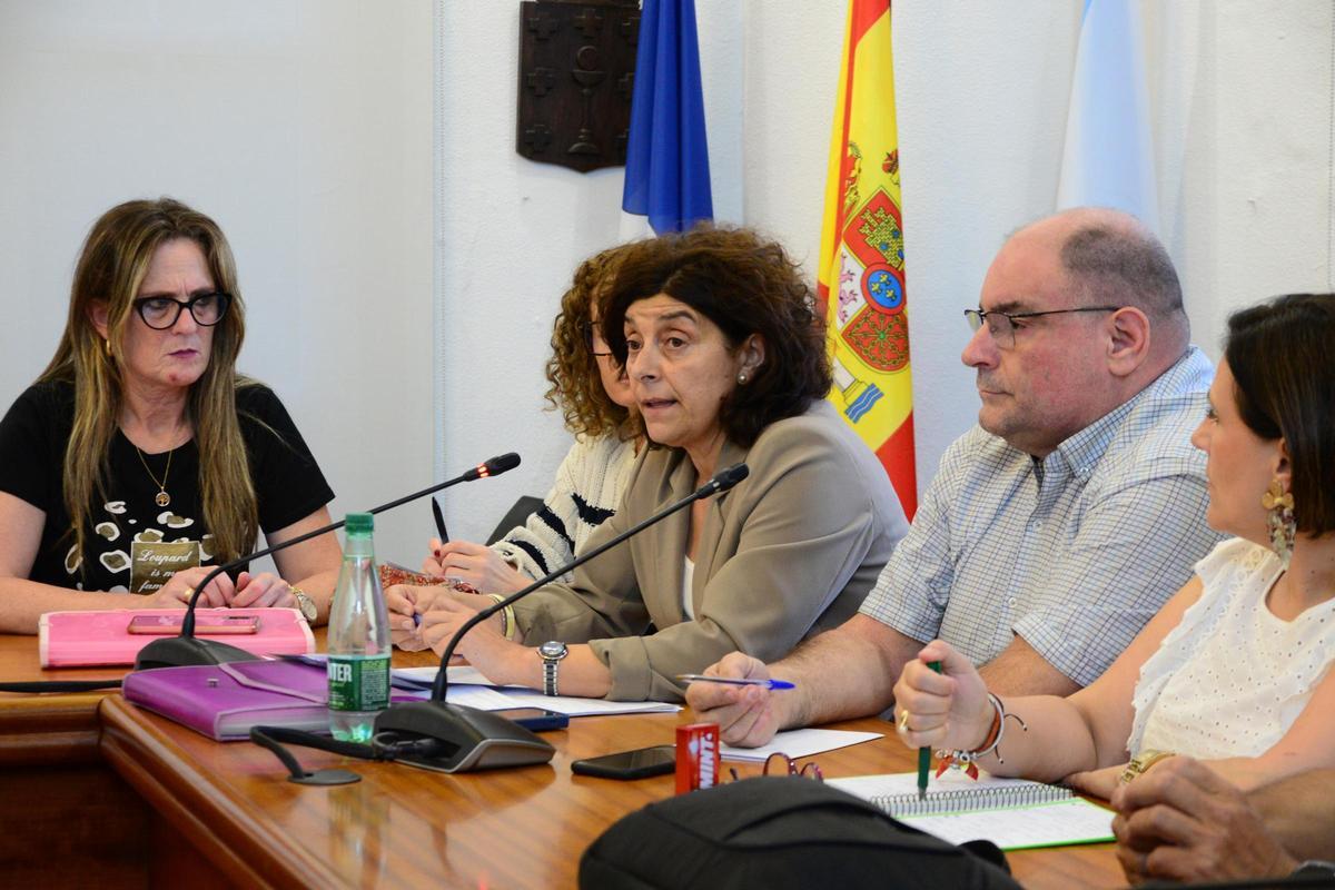 La portavoz del PP de Bueu, Elena Estévez, durante un pleno.