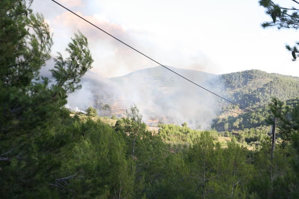 Un incendio amenaza la Calderona en Gátova