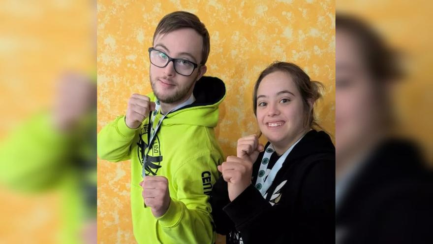 Los novios down Antonio y Laura, medalla de oro en kick boxing
