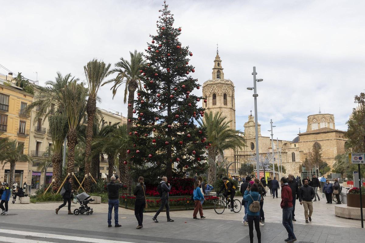 Abeto colocado en la plaza de la Reina la pasada Navidad.