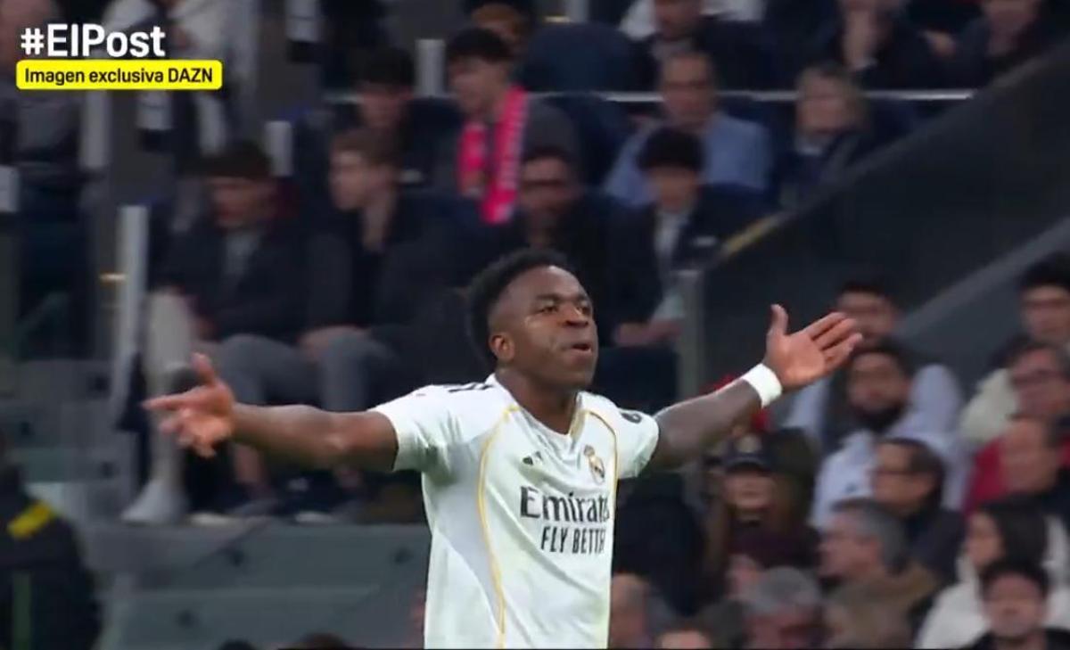 Vinicius, en el último partido en el Bernabéu