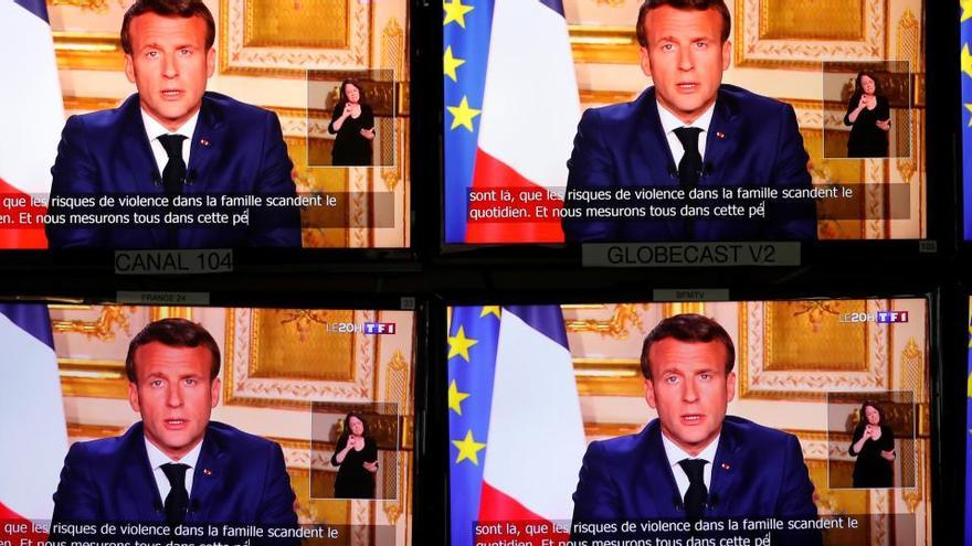 Emmanuel Macron, durant la seva compareixença d&#039;ahr a l&#039;Elisi