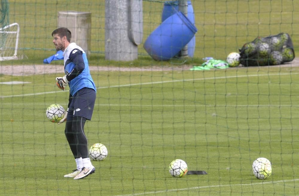 Sesión del Dépor antes del duelo ante el Getafe