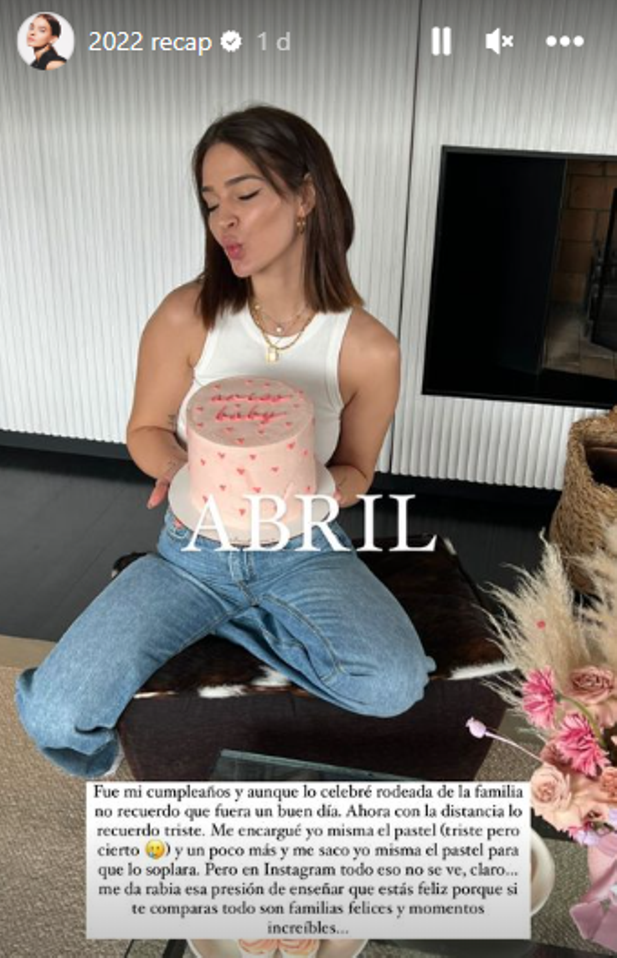 Laura Escanes asegura que el cumpleaños 2022 lo recuerda como un día muy triste.