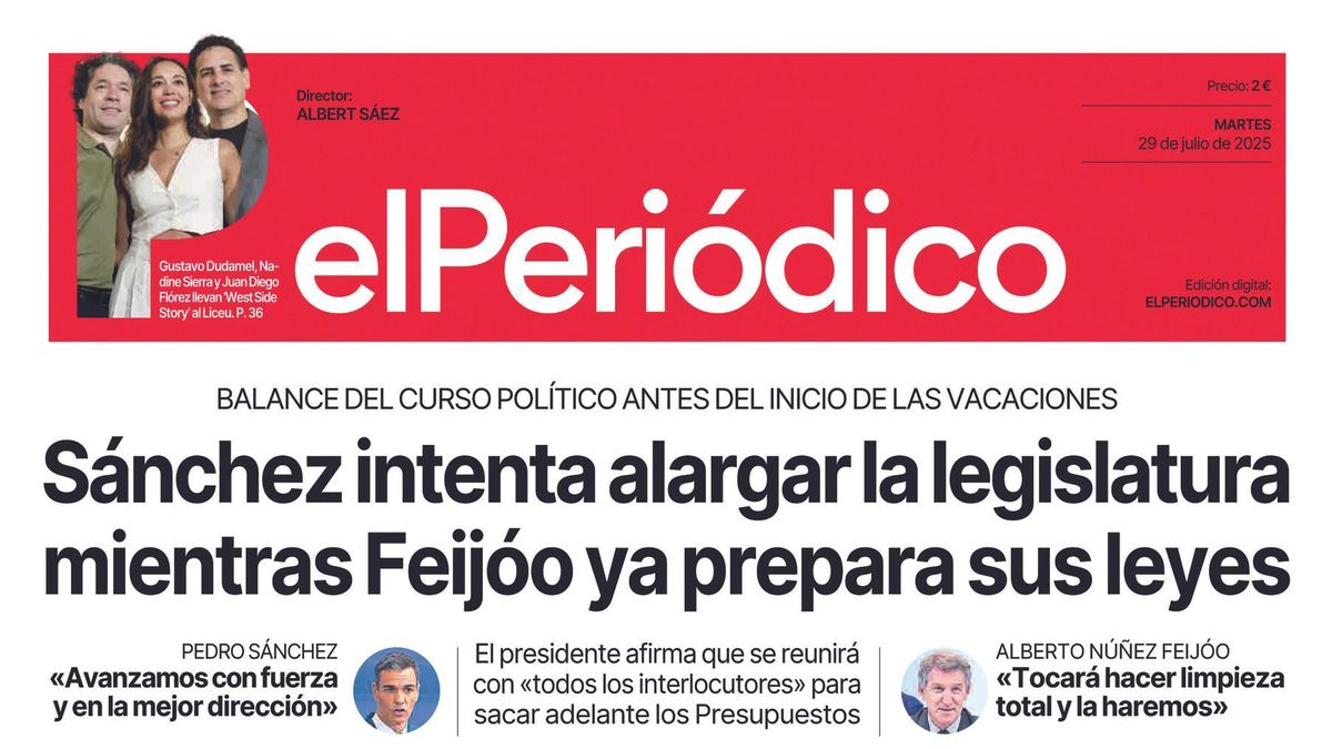 La portada de EL PERIÓDICO del 29 de julio de 2025