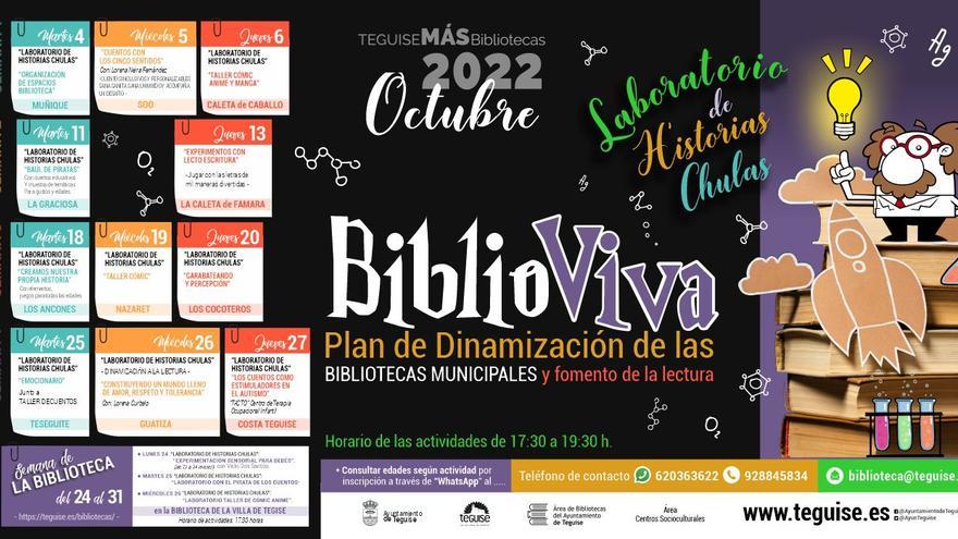 BiblioViva dinamiza las bibliotecas de Teguise en octubre