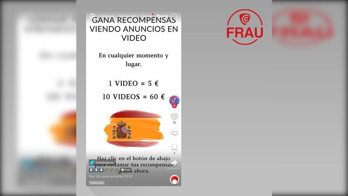Imagen del anuncio publicado desde TikTok