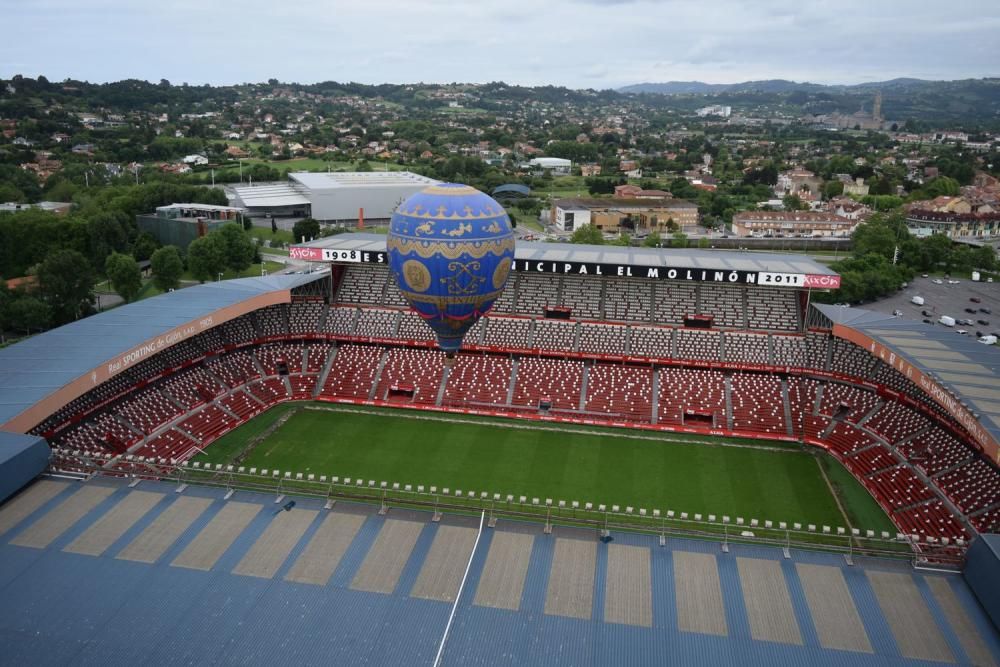 La vistas de Gijón desde la regata del festival de globos aerostáticos de 2017.